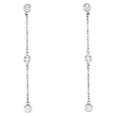 Tiffany & co. Platinum Elsa Peretti Diamonds by the Yard Earrings 0.30ct 6014189