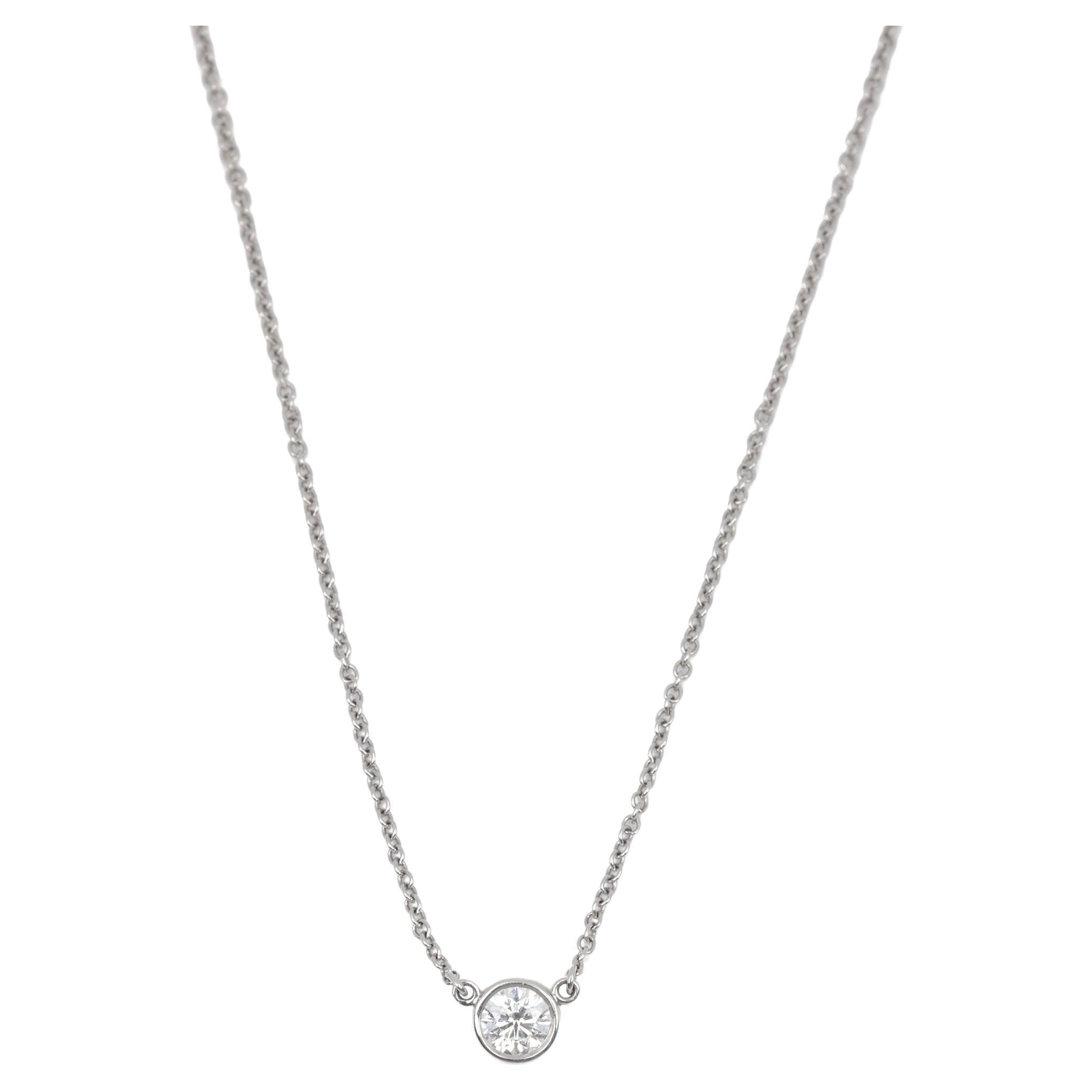 Tiffany & Co. Platinum Elsa Peretti Diamonds By The Yard Single Diamond Pendant