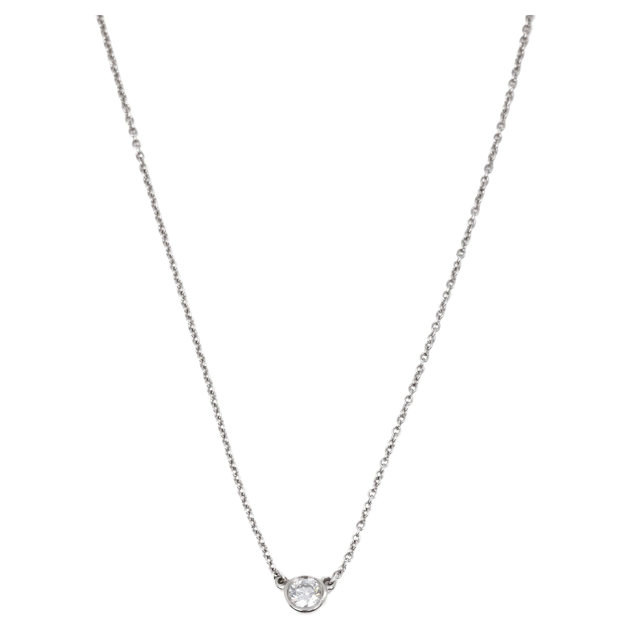 Tiffany & Co. Platinum Elsa Peretti Diamonds By The Yard Single Diamond Pendant For Sale