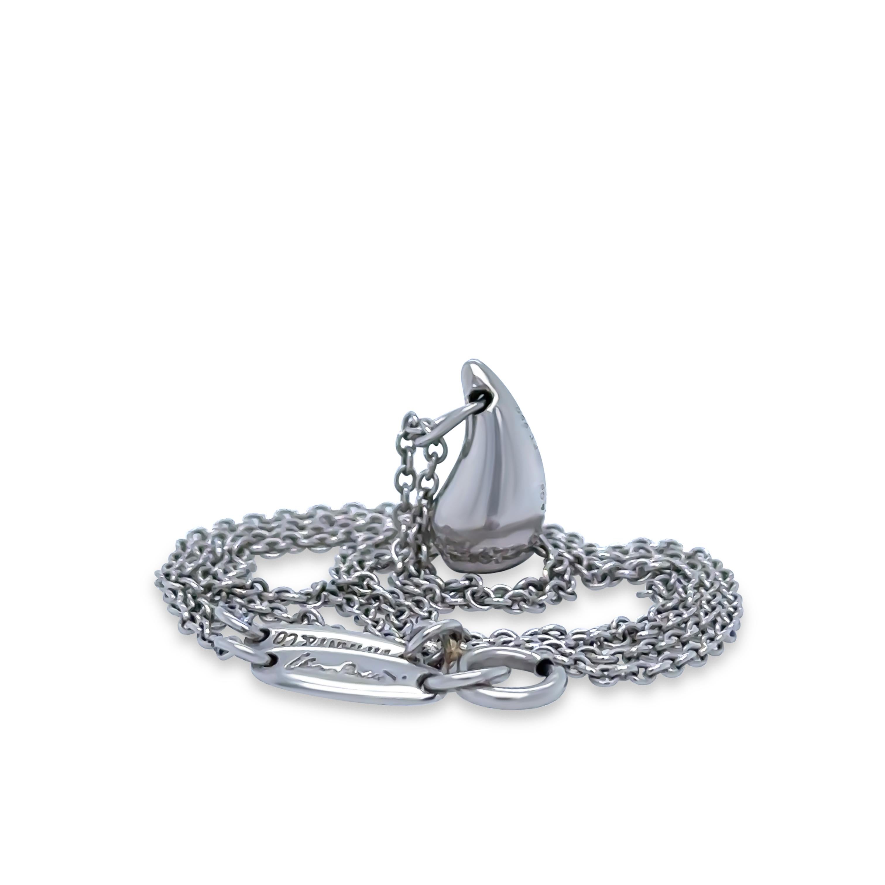 Tiffany & Co Platinum Elsa Peretti Teardrop Pendant 3.73g In Excellent Condition In SYDNEY, NSW