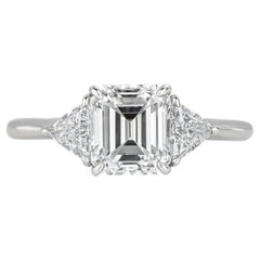 Tiffany & Co. Platinum Emerald Cut and Trillion Diamond Engagement Ring