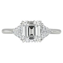 Tiffany & Co. Platinum Emerald Cut and Trillion Diamond Engagement Ring