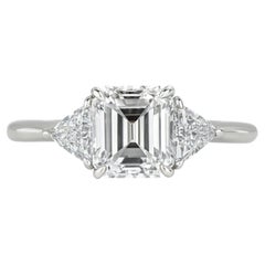Tiffany & Co. Platinum Emerald Cut and Trillion Diamond Engagement Ring