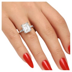 Tiffany & Co. Platinum Emerald Cut Diamond & Baguette Ring