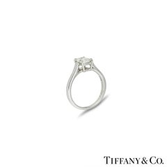 Tiffany & Co. Platinum Emerald Cut Diamond Engagement Ring 1.02ct I/VVS2