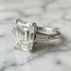 Tiffany & Co. Platinum Emerald Cut Diamond Ring – 6.05 Carats