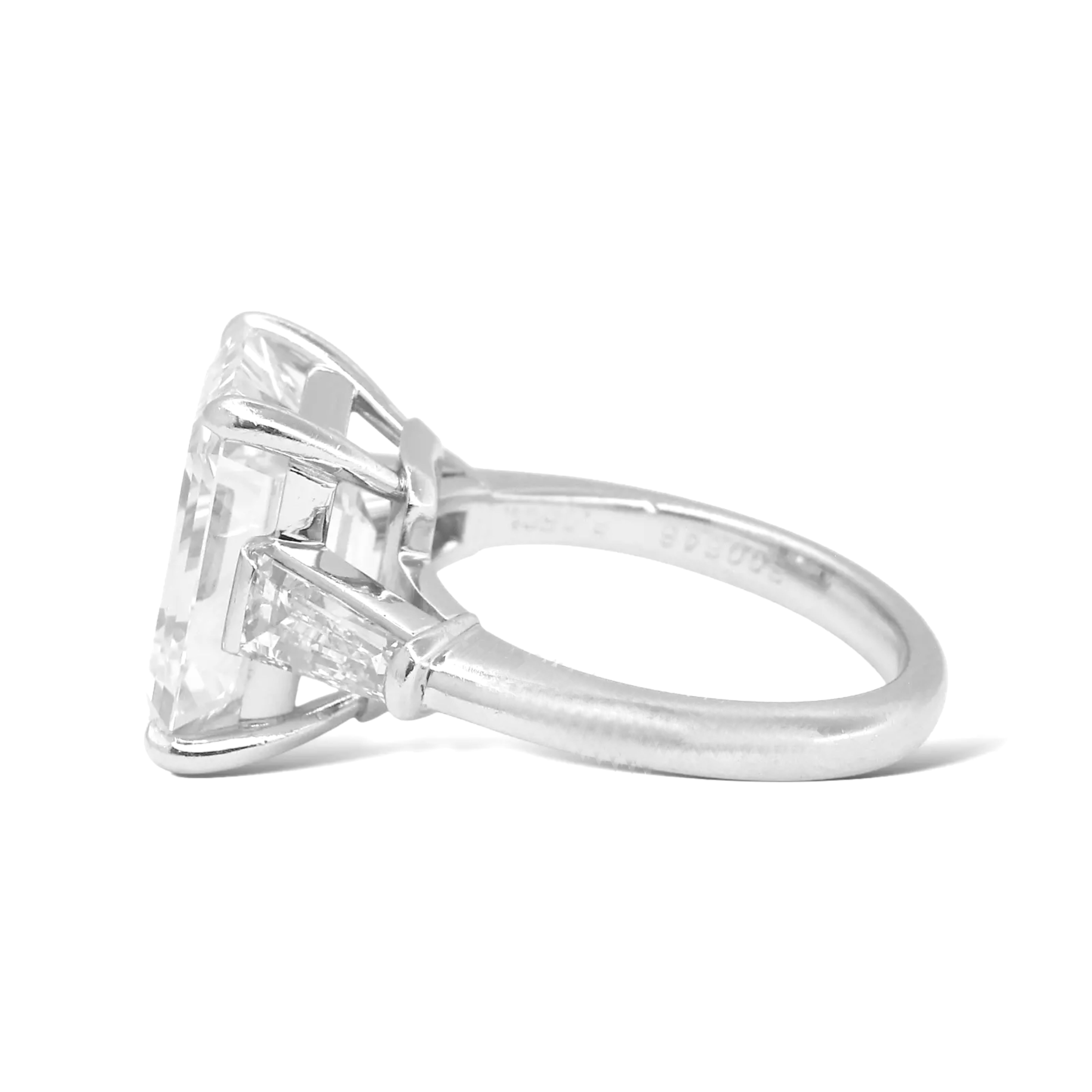 Tiffany & Co. Platinum Emerald Cut Diamond Ring – 6.05 Carats For Sale 1