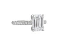 Tiffany & Co. Bague de fiançailles solitaire en platine avec diamant taille émeraude