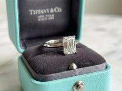 Tiffany & Co. Platinum Emerald Cut Diamond Solitaire Engagement Ring