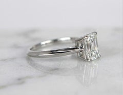 Tiffany & Co. Platinum Emerald Cut Diamond Solitaire Engagement Ring
