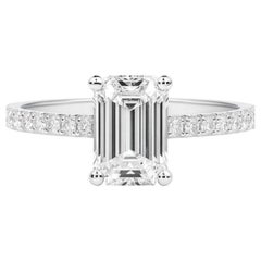 Tiffany & Co. Platinum Emerald Cut Diamond Solitaire Engagement Ring
