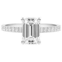 Tiffany & Co. Platinum Emerald Cut Diamond Solitaire Engagement Ring