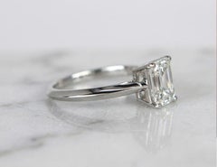 Tiffany & Co. Platinum Emerald Cut Diamond Solitaire Engagement Ring