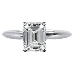 Tiffany & Co. Platinum Emerald Cut Diamond Solitaire Engagement Ring