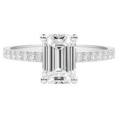 Tiffany & Co. Platinum Emerald Cut Diamond Solitaire Engagement Ring
