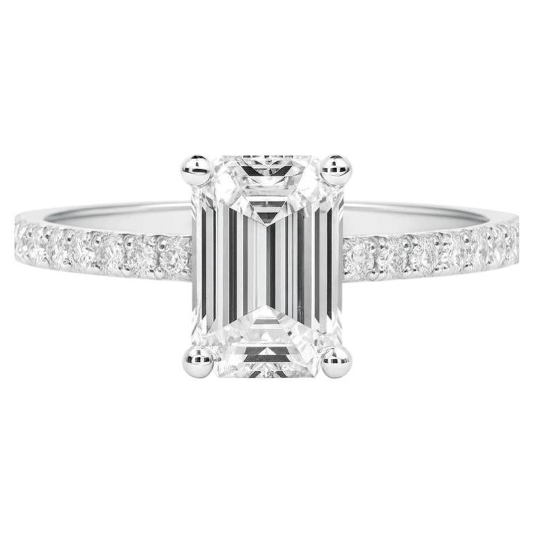 Tiffany & Co. Platinum Emerald Cut Diamond Solitaire Engagement Ring