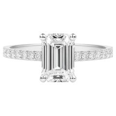 Tiffany & Co. Platinum Emerald Cut Diamond Solitaire Engagement Ring