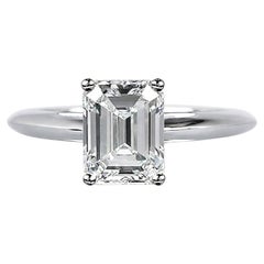 Tiffany & Co. Platinum Emerald Cut Diamond Solitaire Engagement Ring