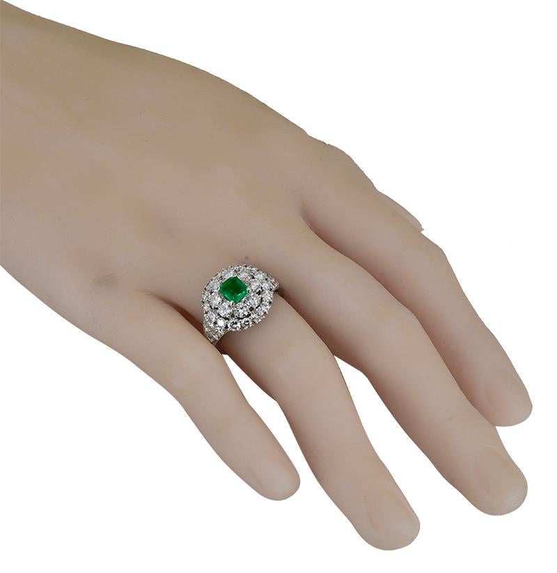 Tiffany & Co. Emerald Diamond Ring In Excellent Condition In New York, NY