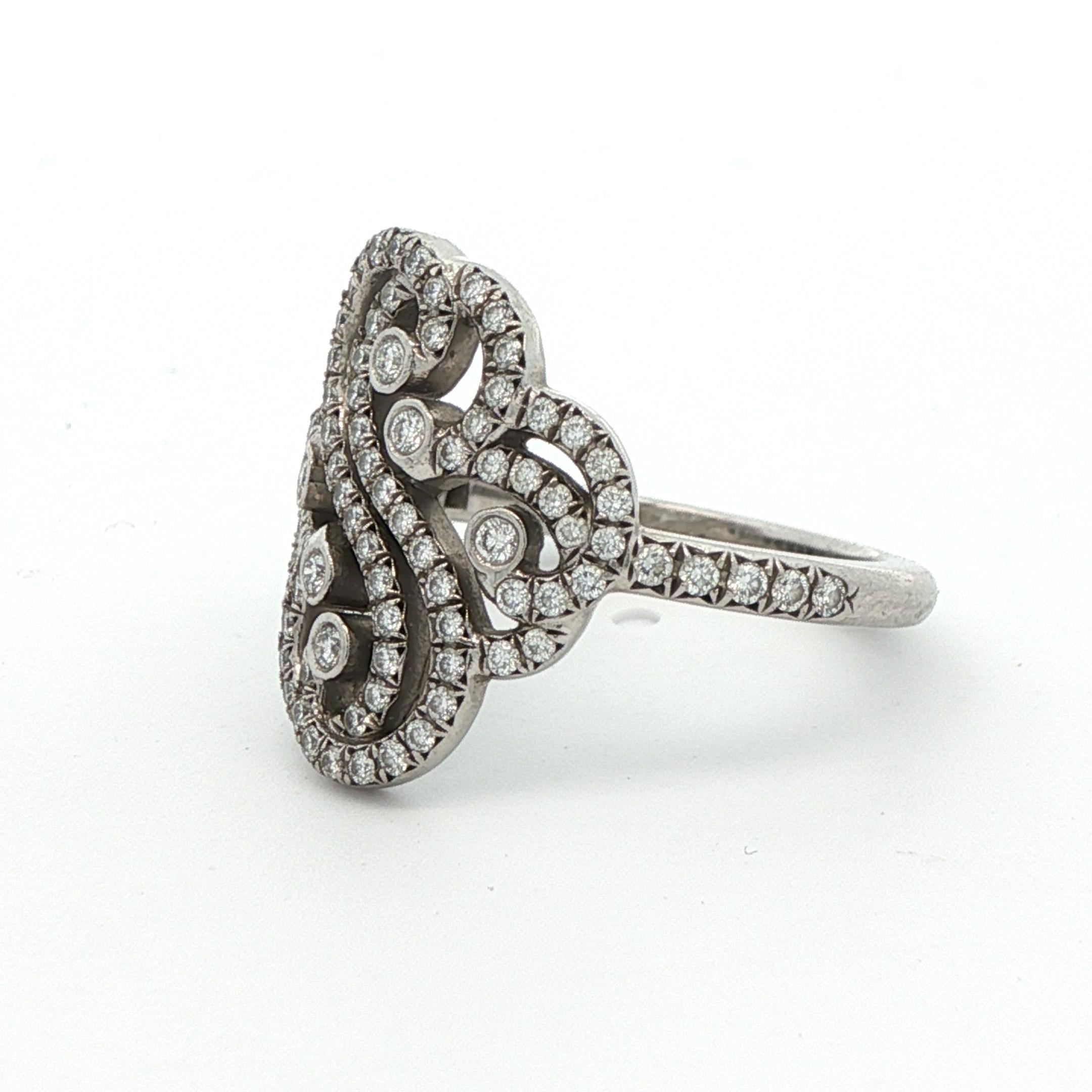 Tiffany & Co. Bague double diamant Enchant en platine Bon état - En vente à Lexington, KY