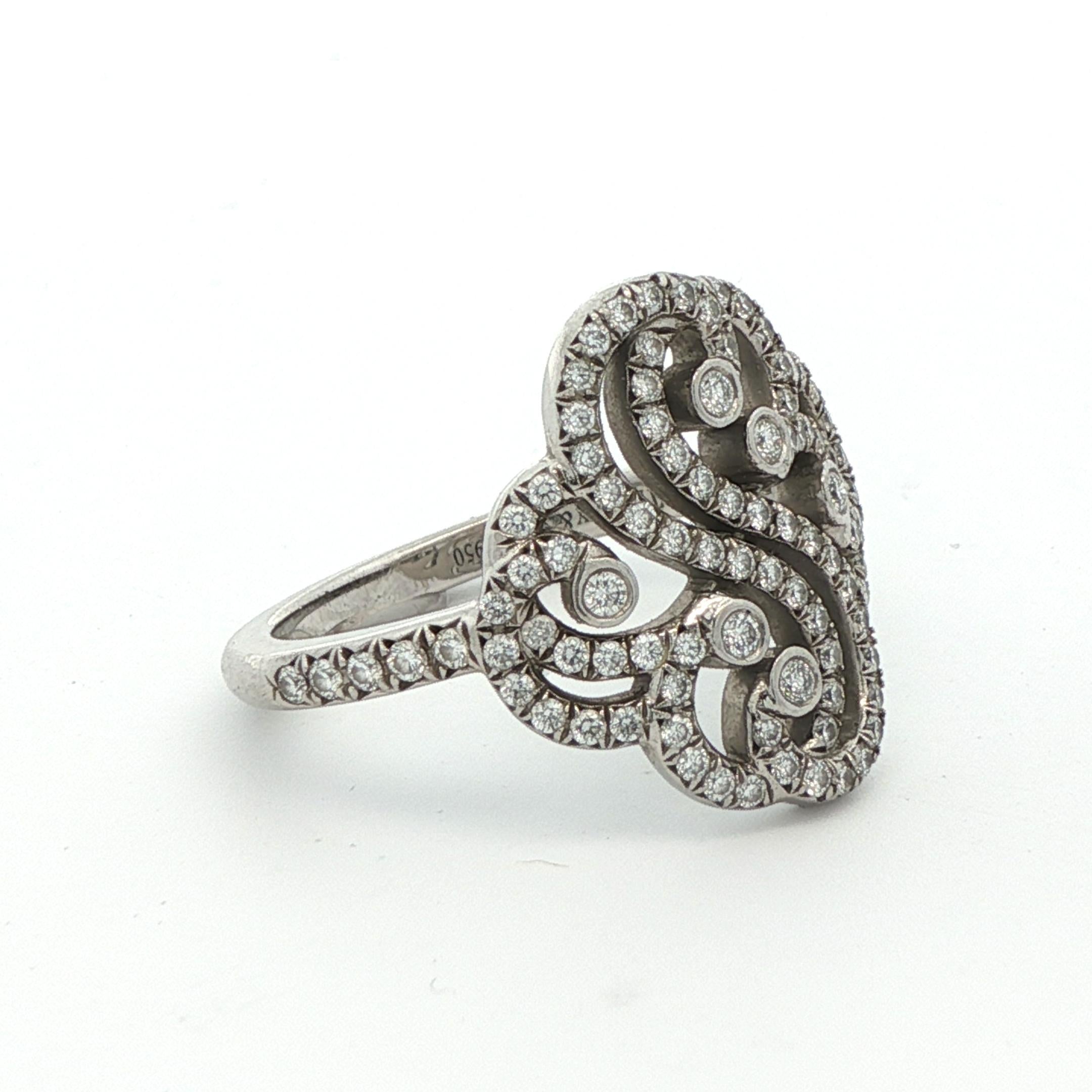 Tiffany & Co. Bague double diamant Enchant en platine en vente 1