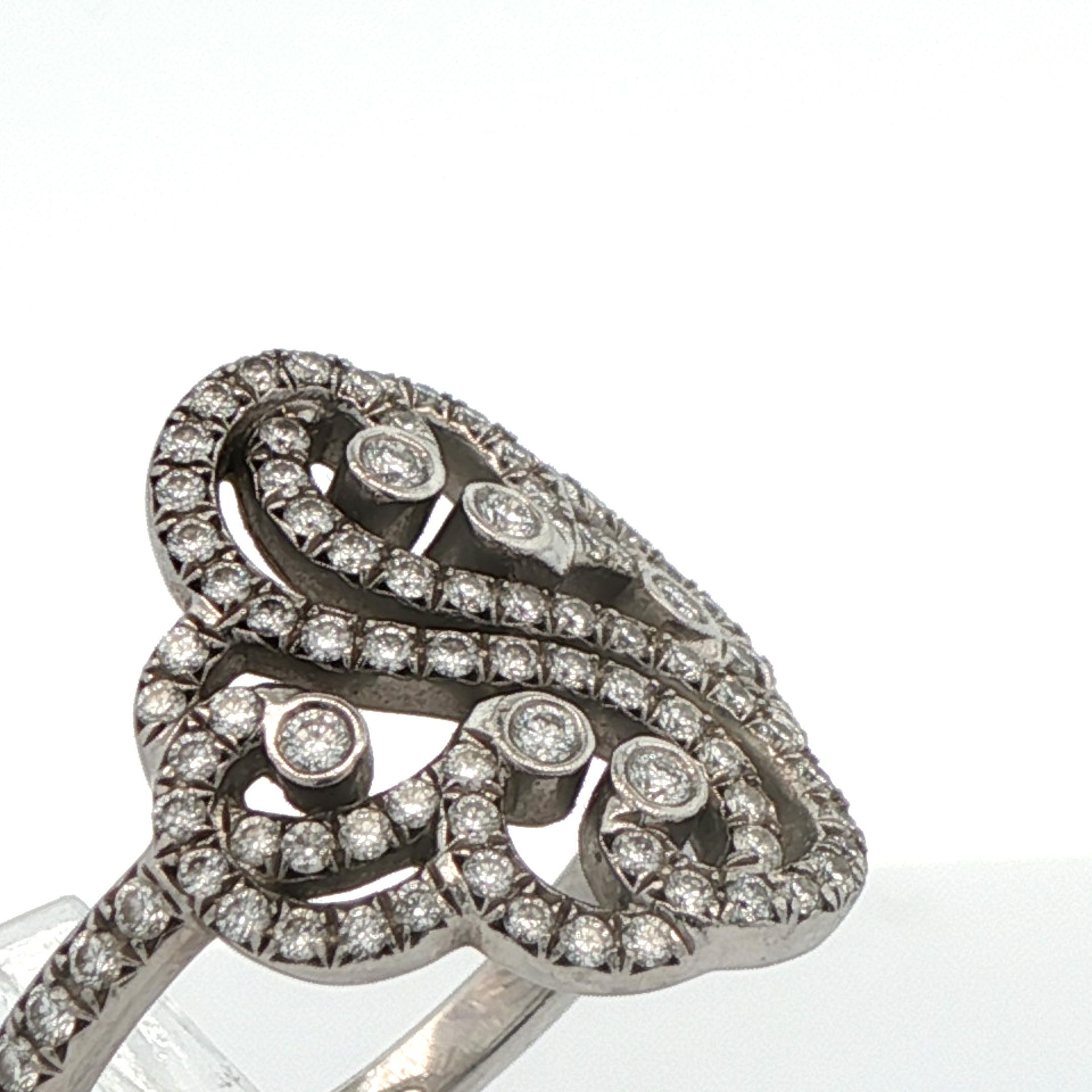 Tiffany & Co. Bague double diamant Enchant en platine en vente 2