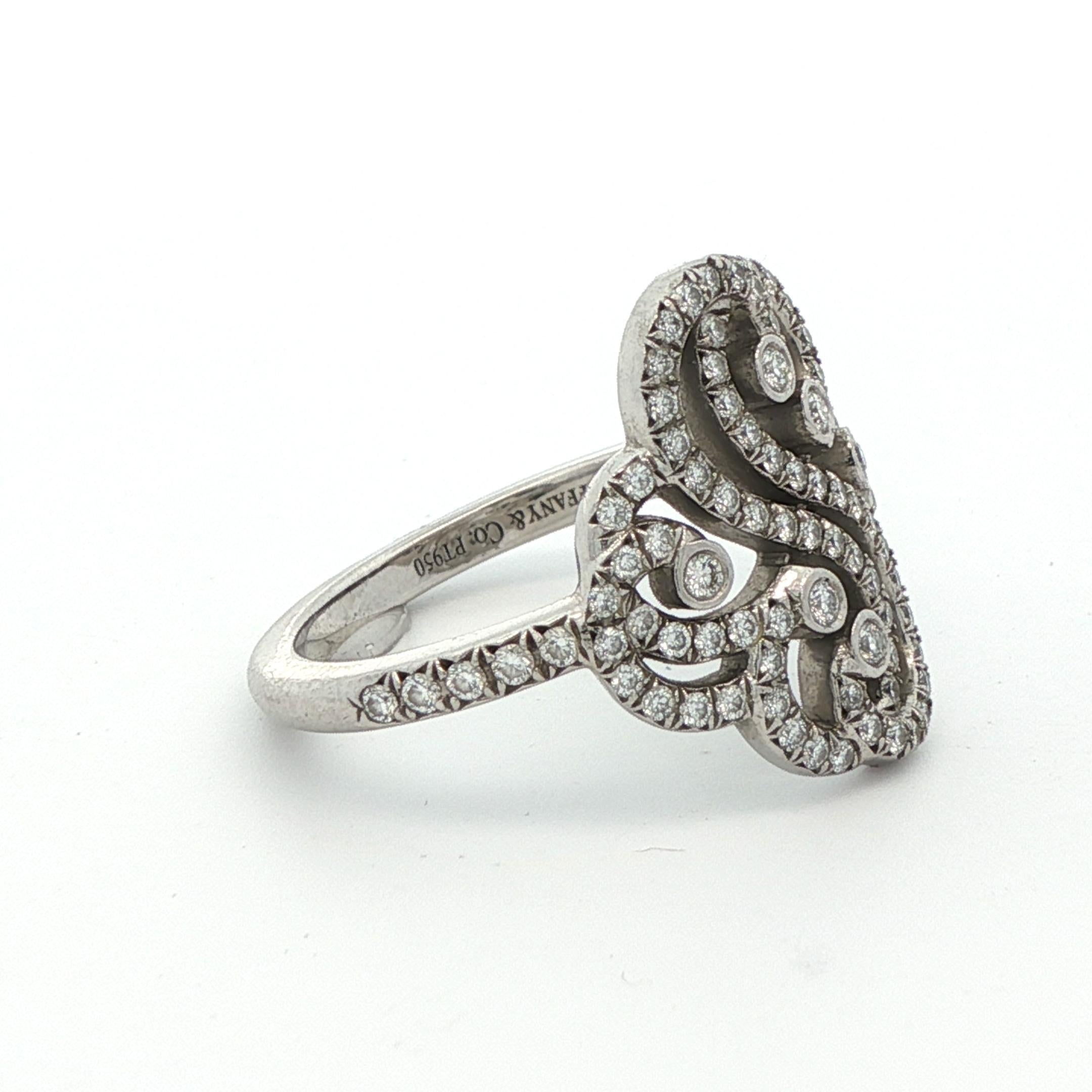 Tiffany & Co. Bague double diamant Enchant en platine en vente 3