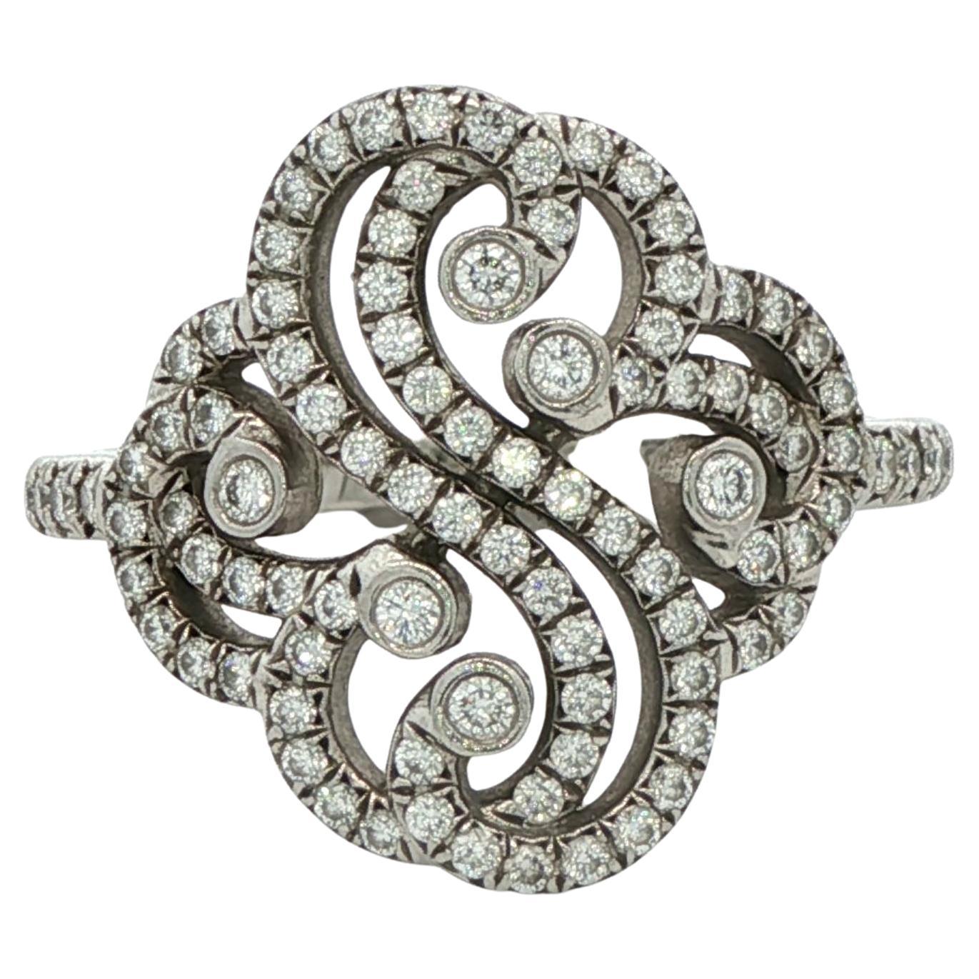 Tiffany 
Co. Bague double diamant Enchant en platine en vente