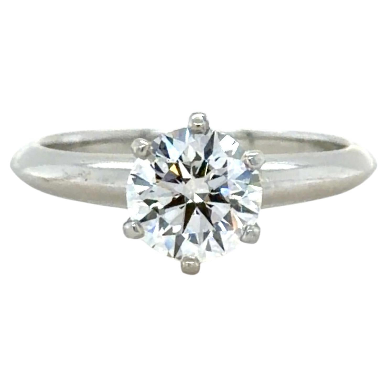 Tiffany & Co. Platinum Engagement Ring 1.25ct Diamond Size 6 Platinum