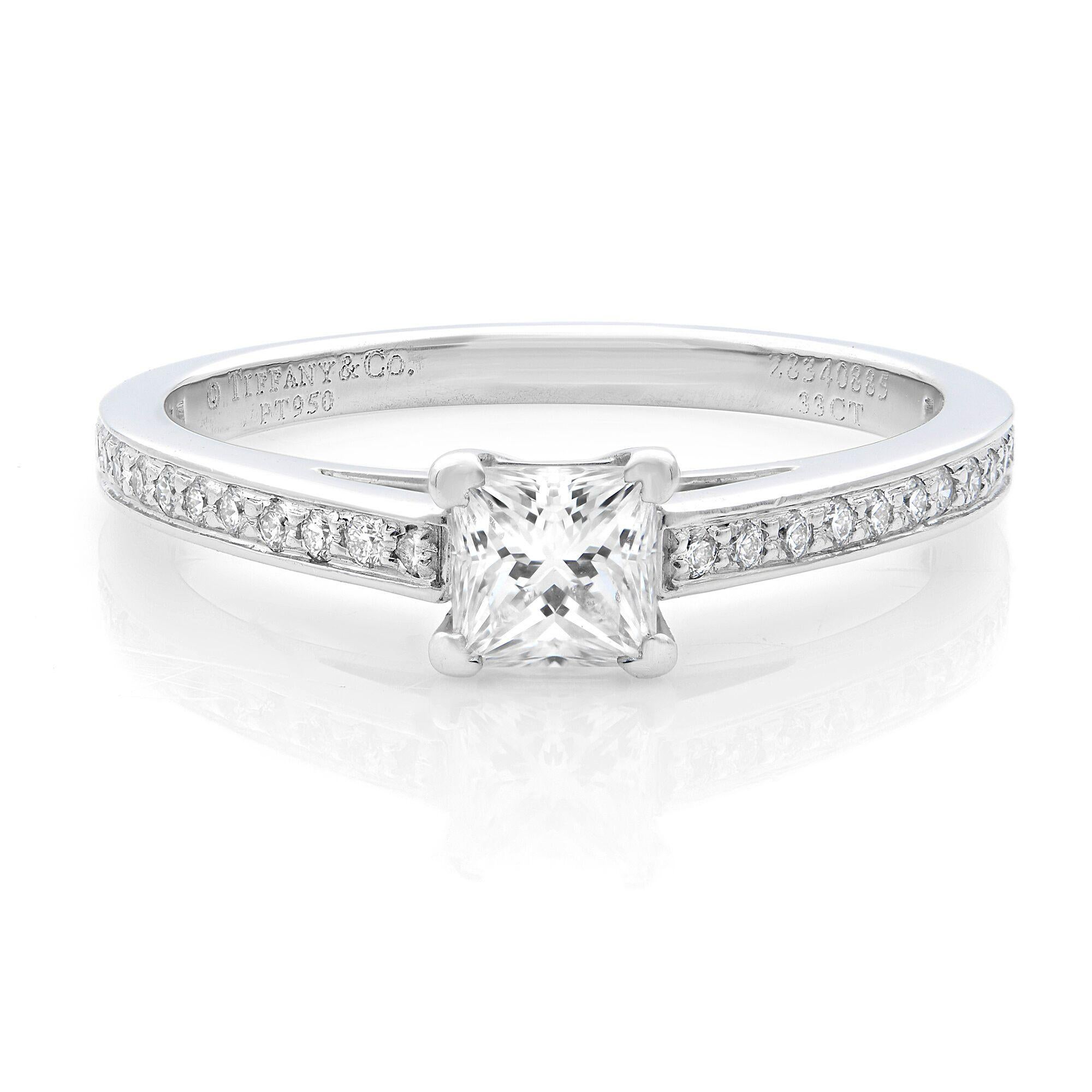 Tiffany & Co platinum princess cut diamond 