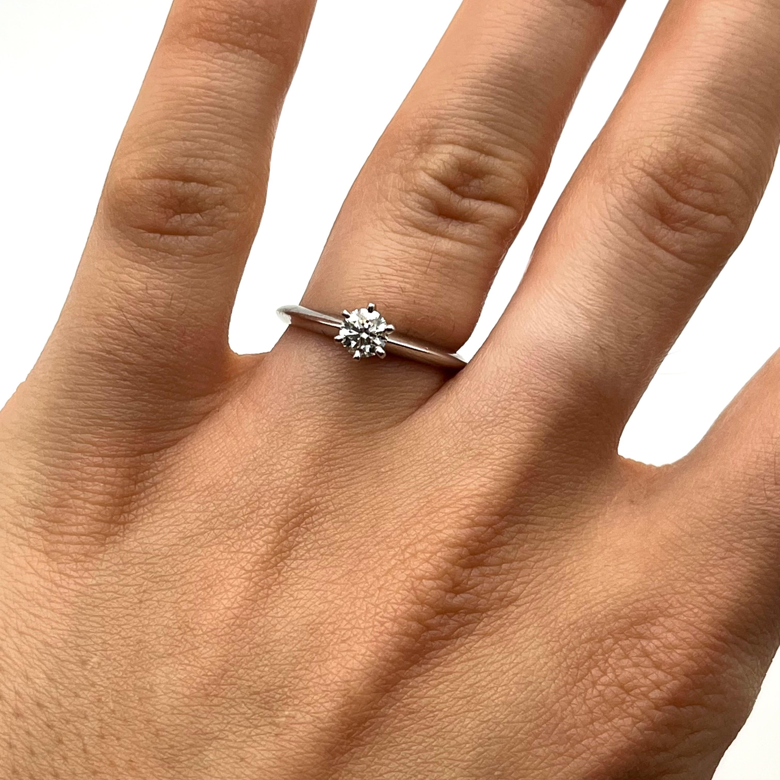 Tiffany & Co. Platinum Engagement Ring For Sale 2