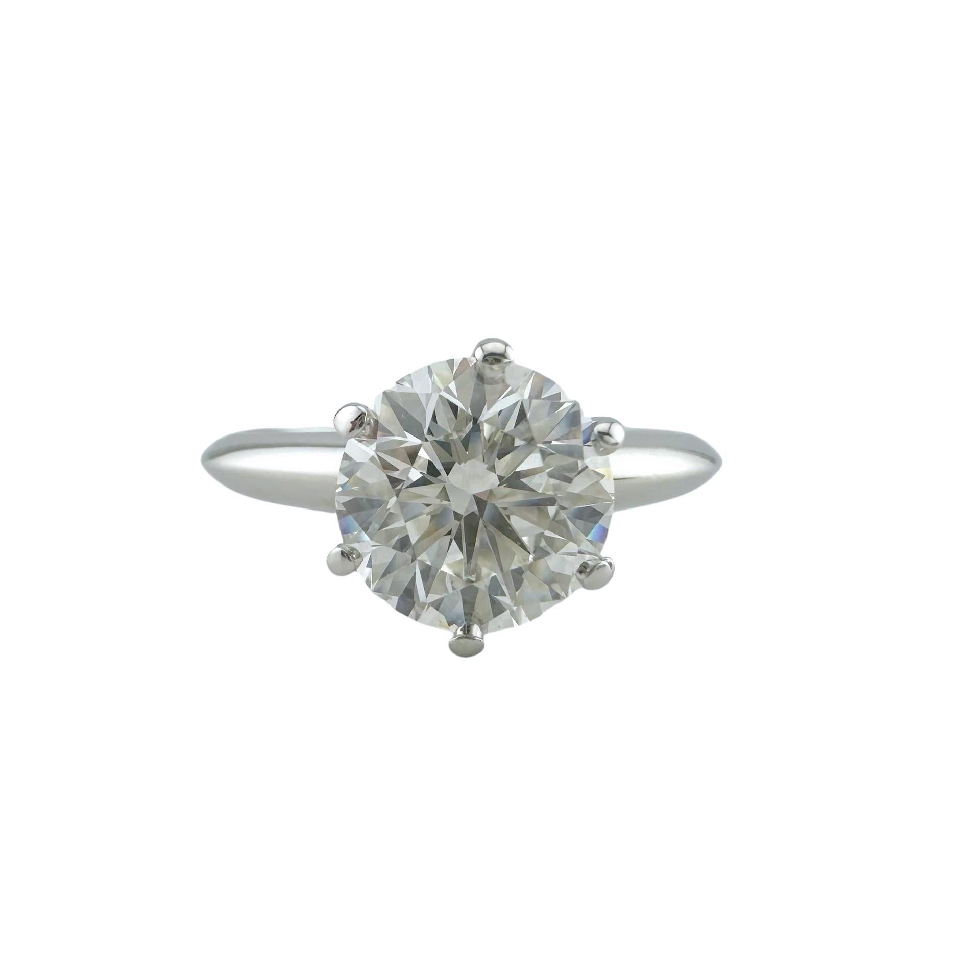 Tiffany & Co Platinum Engagement Ring Round Diamond Solitaire 1.64 cts I VVS1 For Sale 11