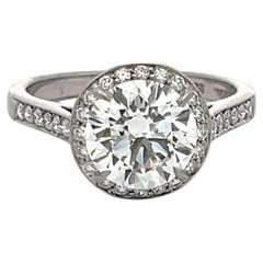 Anello di fidanzamento in platino Tiffany & Co. con diamanti rotondi da 2,42 carati, classificazione H VVS2 secondo il GIA