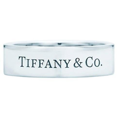 TIFFANY & Co. Platinum 6mm Wedding Band Ring 10 For Sale