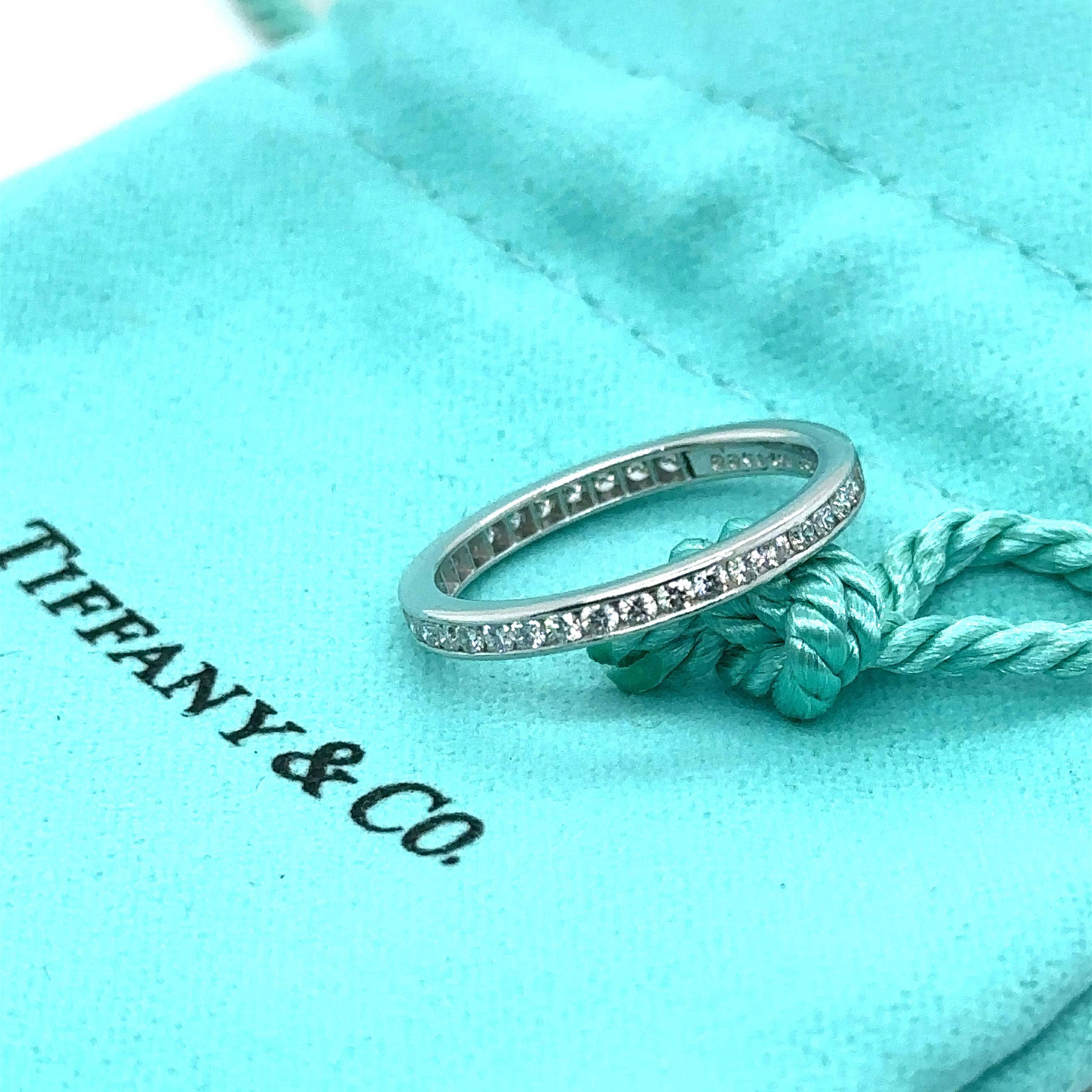 Tiffany & Co. Platinum Eternity Band Ring Round Diamonds 0.51tcw For Sale 5