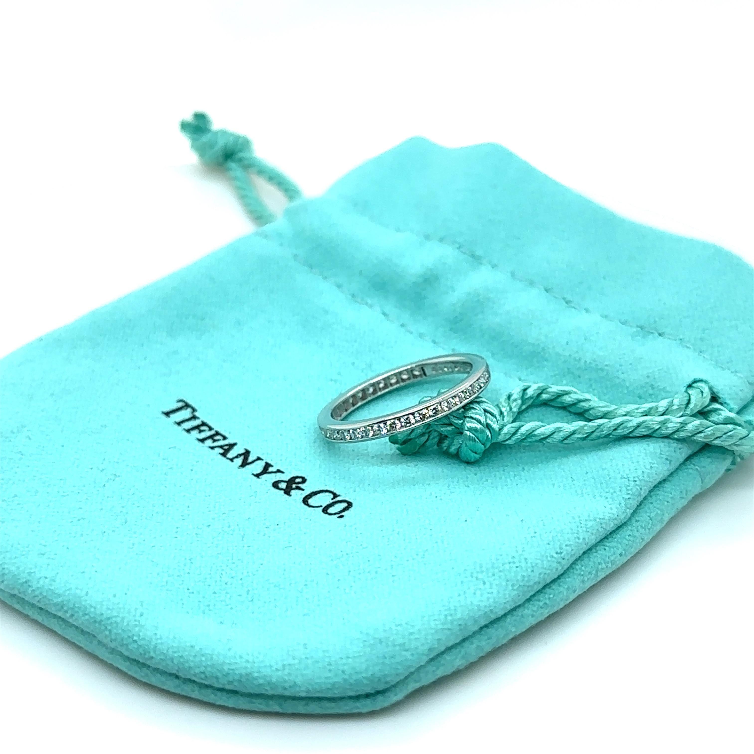 Tiffany & Co. Platinum Eternity Band Ring Round Diamonds 0.51tcw For Sale 4