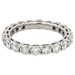 Tiffany & Co Platinum Eternity Band Ring with 2 Carat Round Diamonds Size 5