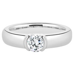 Tiffany & Co. Platinum Etoile Collection Half Bezel Diamond Engagement Ring