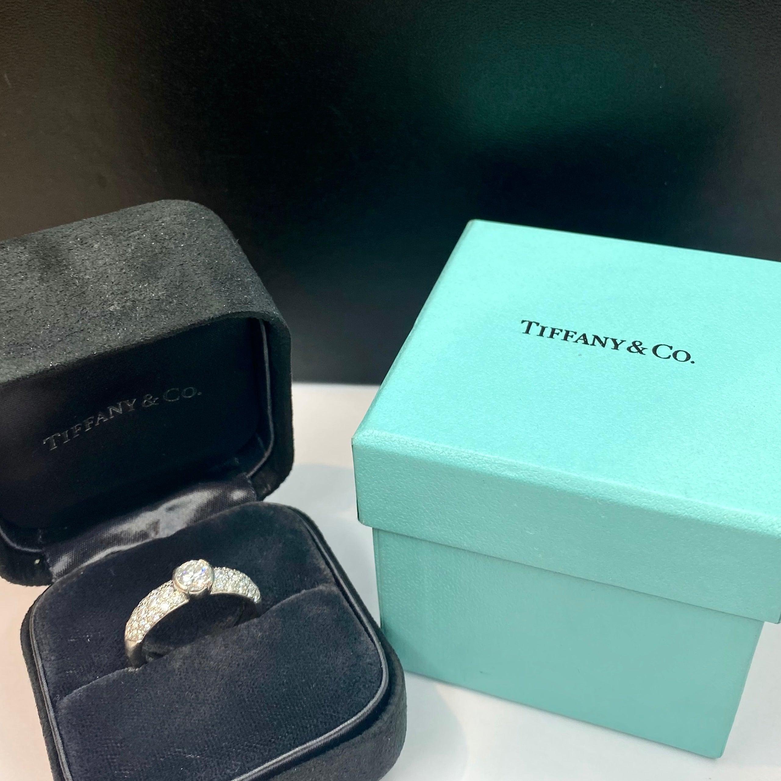 Tiffany & Co. Platinum Etoile Diamond Engagement Ring with Original Certificate 2