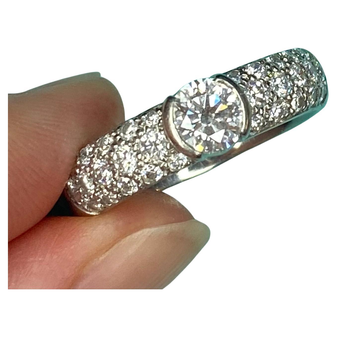 Tiffany & Co. Platinum Etoile Diamond Engagement Ring with Original Certificate