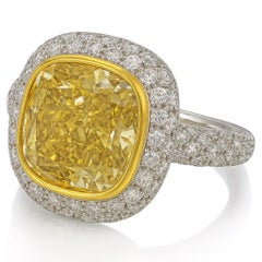 Tiffany & Co. Platinum Fancy Intense Yellow Diamond Engagement Ring