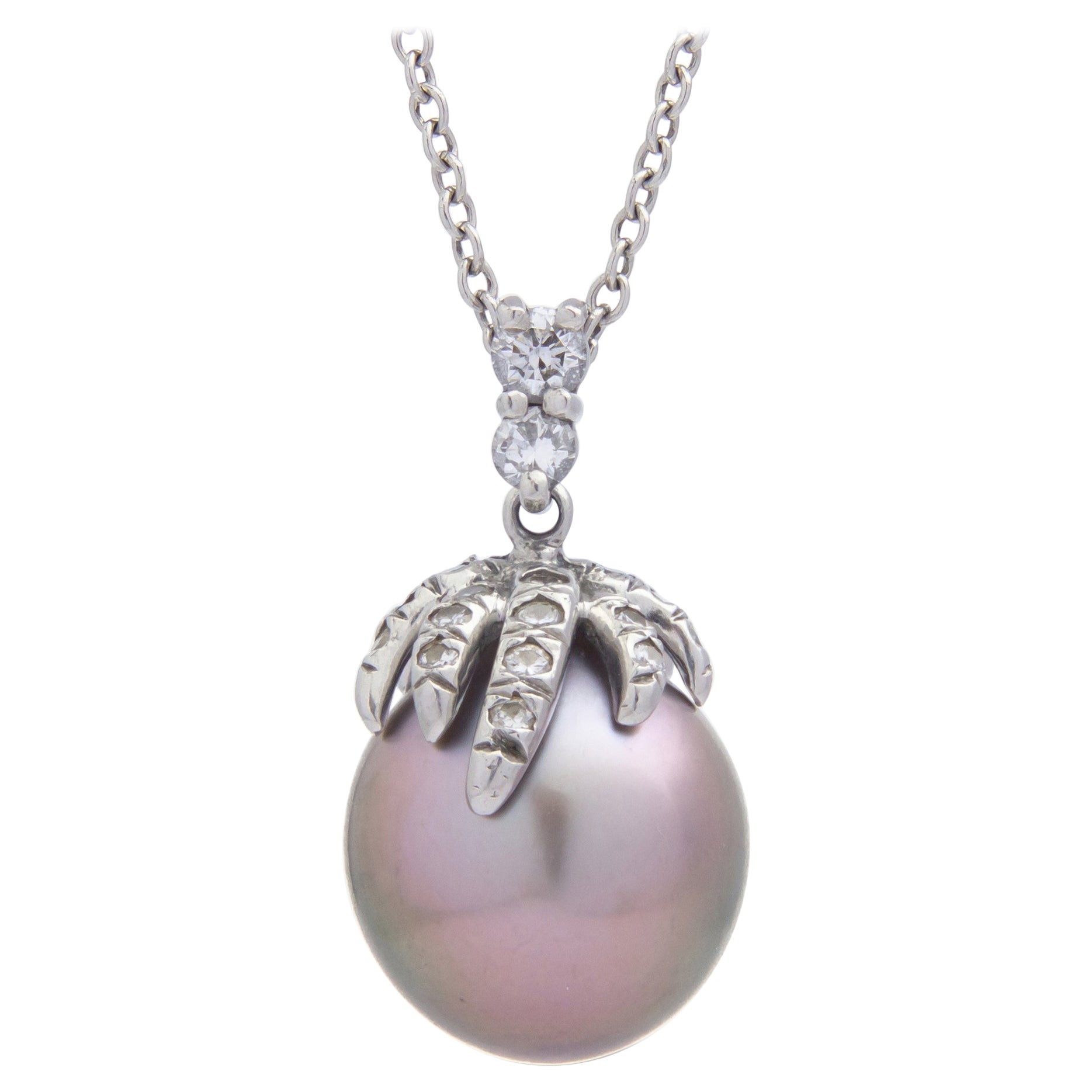 Tiffany & Co, Platin 'Fireworks', Tahiti-Perlen- und Diamant-Halskette im Angebot