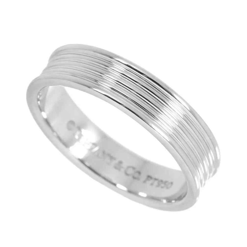 TIFFANY & Co. Platinum Five Row Wedding Band Ring 8 In Excellent Condition In Los Angeles, CA