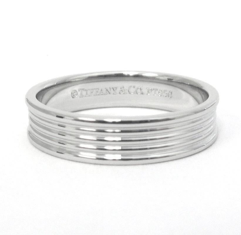 Women's or Men's TIFFANY & Co. Platinum Five Row Wedding Band Ring 9.5 For Sale