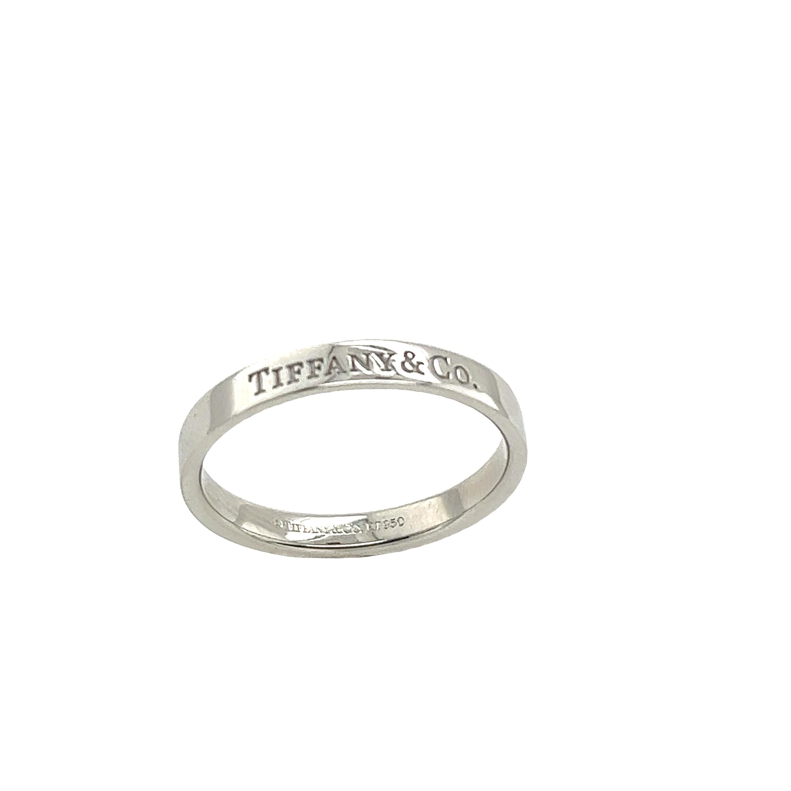 Tiffany & Co. Platinum Flat Band with 