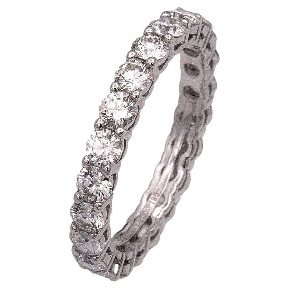 Tiffany & Co. Platinum Forever Full Circle Diamond 3mm Band Ring 1.80ct Size 6 For Sale