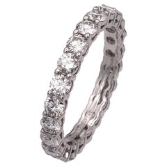 Tiffany & Co. Bague à anneau de 3 mm en platine " Forever Full Circle Diamond " 1,80 ct Taille 6