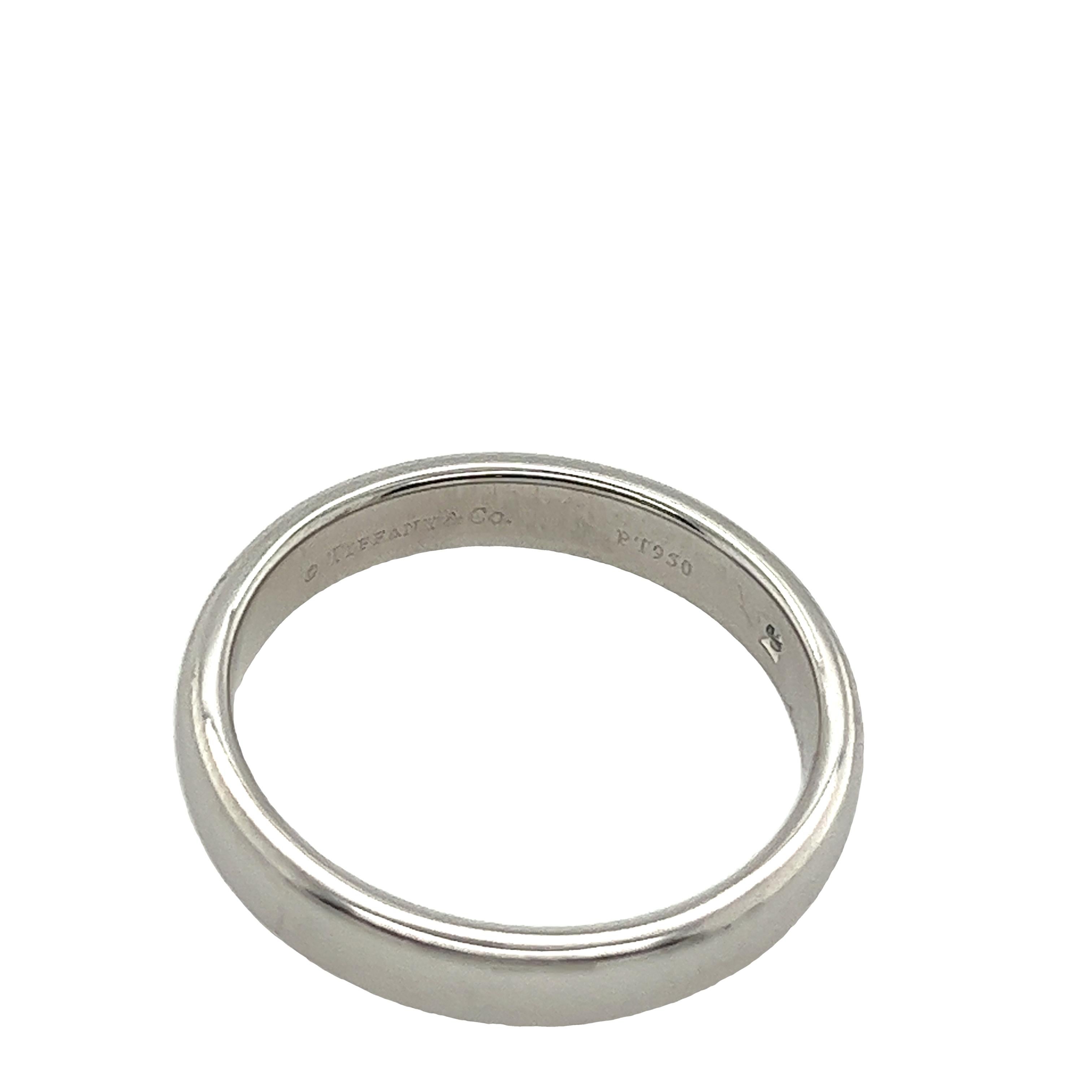 Round Cut Tiffany & Co. Platinum Forever Lucida 4mm Wedding Band For Sale