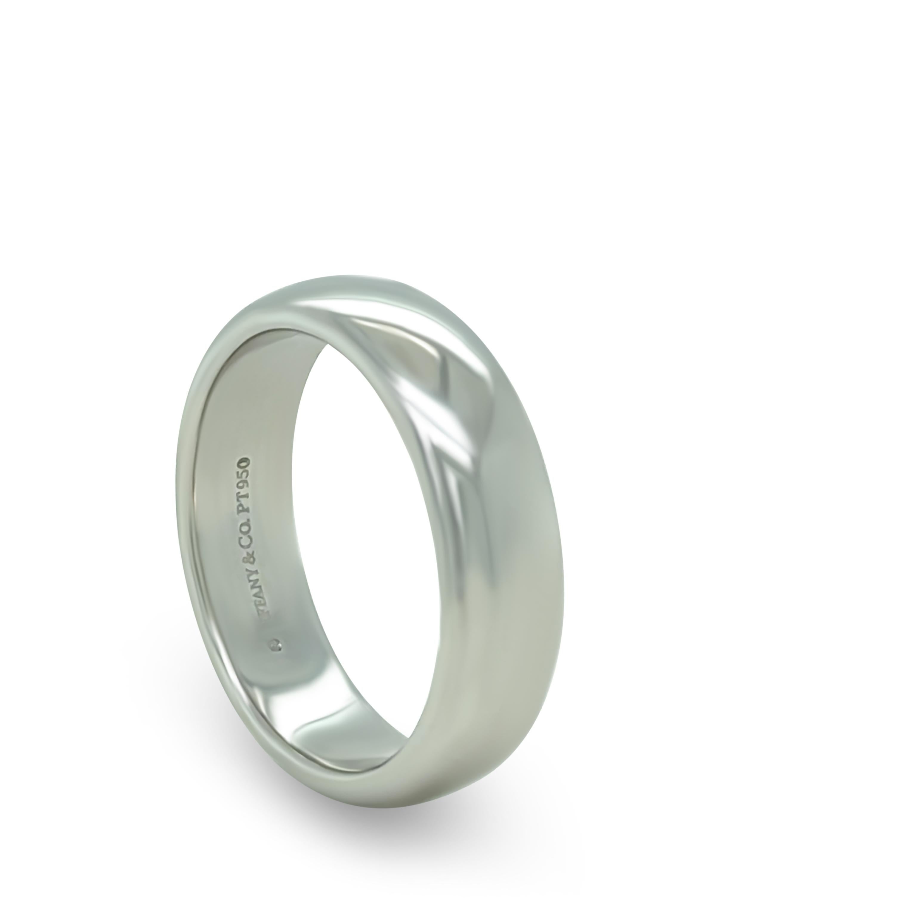 Tiffany & Co. Platinum Forever Wedding Band 14.82g In Excellent Condition For Sale In SYDNEY, NSW