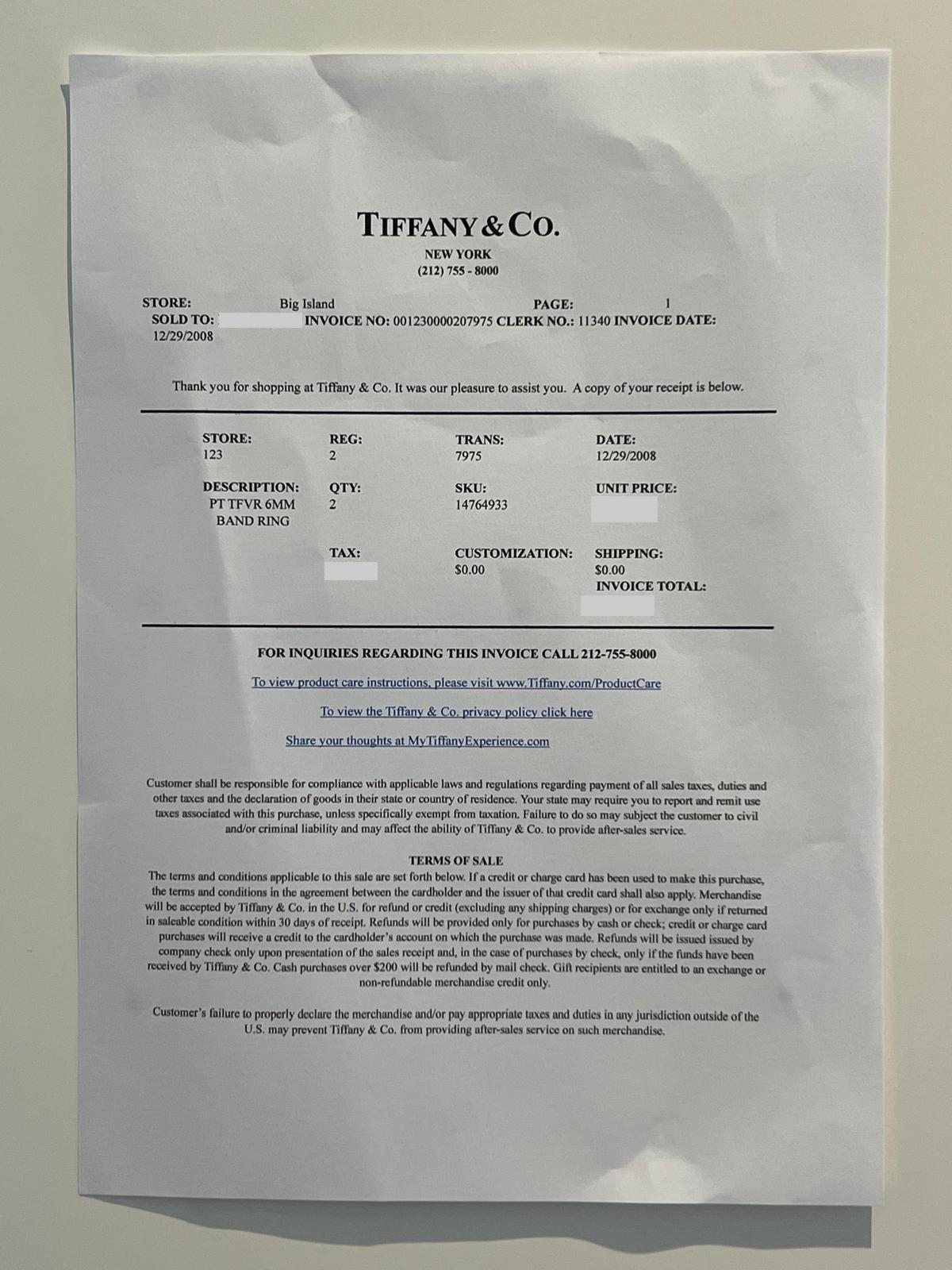 Tiffany & Co. Platinum Forever Wedding Band 14.82g For Sale 5
